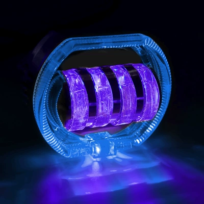 Motorcycle headlights, headlights: and near light - main-light-white-yellow-ice-blue-aperture-blue-devil-eye