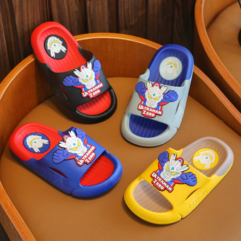 Оригинальные товары Ультрамен тапочки для мальчиков Летние Мультяшные домашние Нескользящие тапочки с мягкой подошвой для детей большого и среднего размера