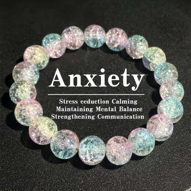Temu Shein Tk Cross-Border Popular Bracelet 10mm Macaron Crackle Crystal Gradient to Relieve Anxiety Temu Shein Tk Cross-Border Popular Bracelet 10mm Macaron Crackle Crystal Gradient to Relieve Anxiety