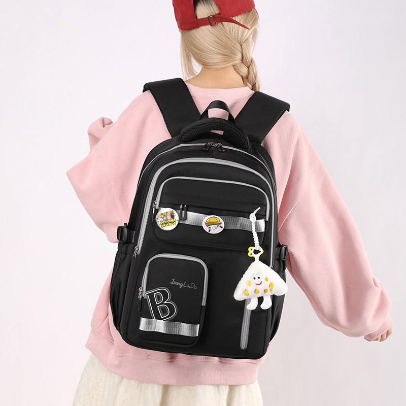 Nueva mochila escolar de la escuela secundaria, mochila para niñas de gran capacidad, impermeable y resistente a la suciedad, mochila ligera y de alto valor para estudiantes de secundaria del campus