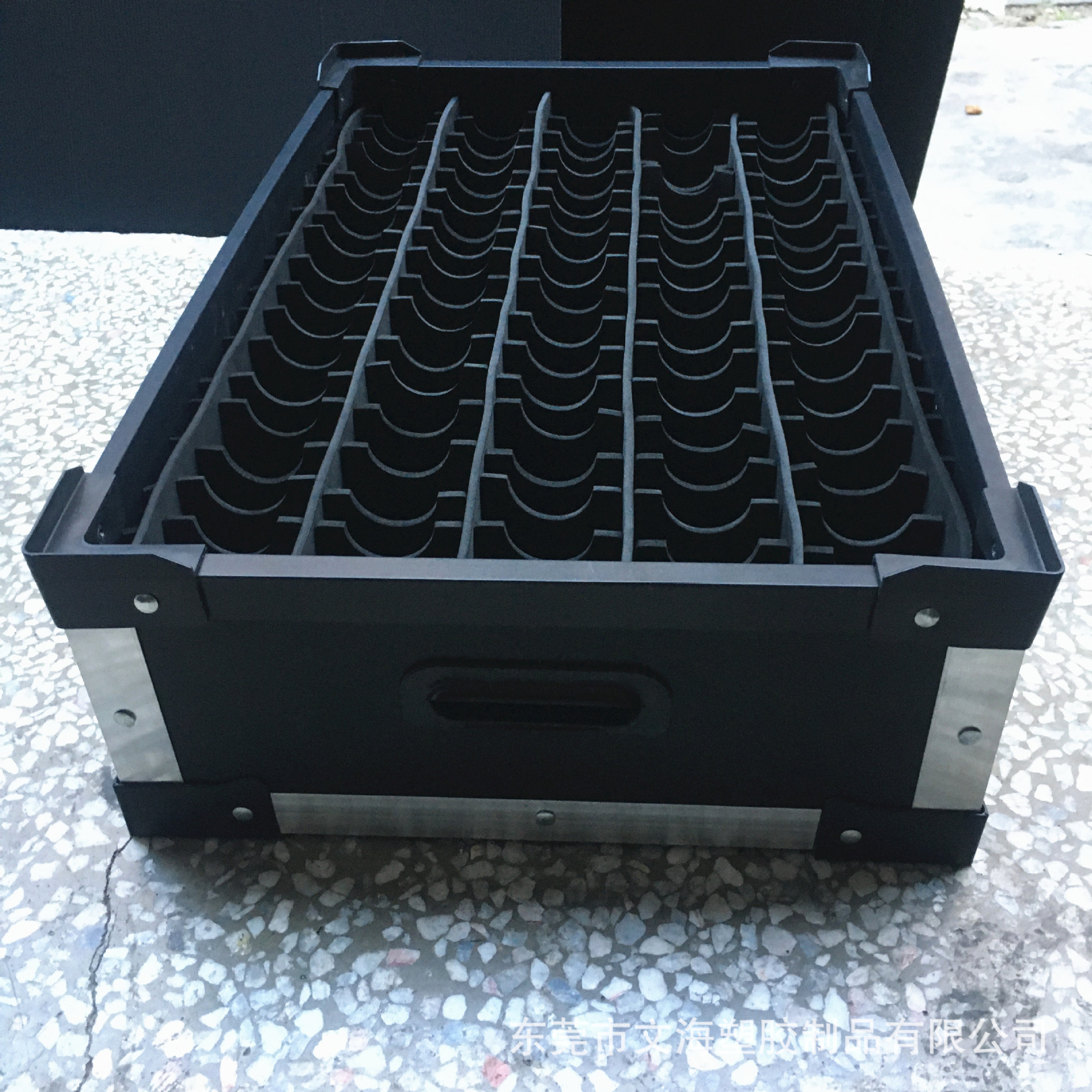 抗静电中空板骨架箱,电子配件PCB板用分类周转箱塑料格挡汽配箱