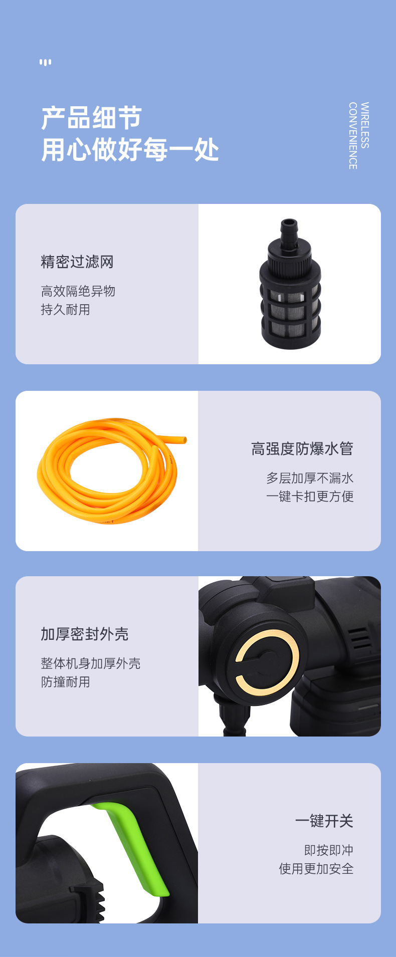 Garden Water Gun, Household Handheld Car Wash Spray Gun, Telescopic Hose Combination, Car Wash, Floor Cleaning, Flower Watering, Multi-Functional Cleaning