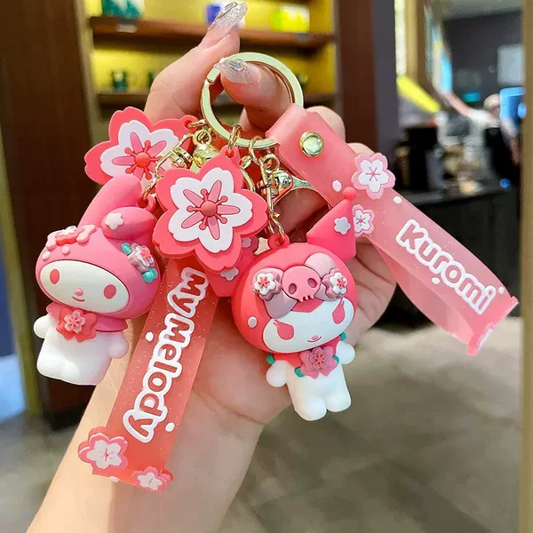 Cross-border Cartoon Cute Sanrio Keychain Merlot Kulomi Women's Car Bag Key Chain Pendant Gift
