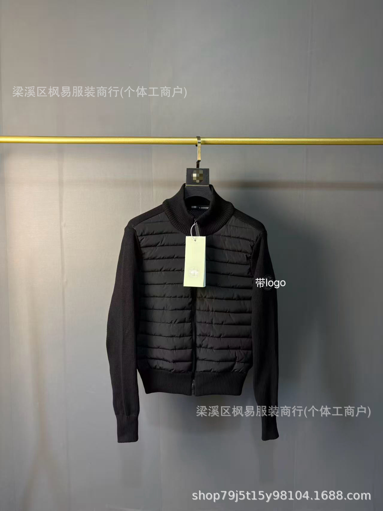 2026 nuevo M casa de punto chaqueta de plumón hombre empalmado blanco cuello vertical cálido abrigo ligero casual