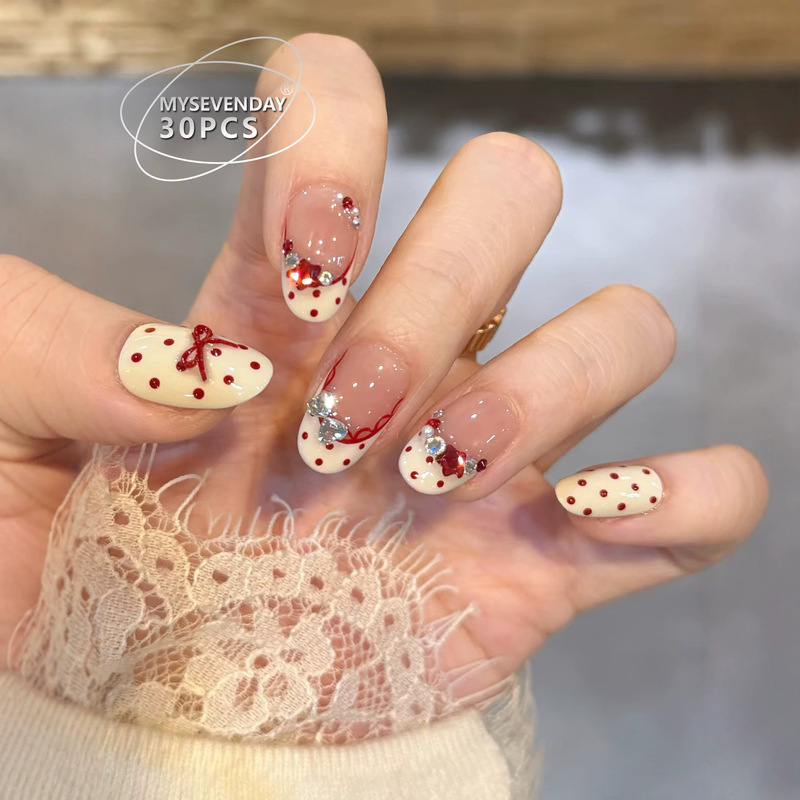 2026 Super Stylish Wearable Nails That Enhance Complexion, Japanese Style Short Almond-Shaped Heart-Shaped Wearable Nail Tips, Fake Nails 2026 Super Stylish Wearable Nails That Enhance Complexion, Japanese Style Short Almond-Shaped Heart-Shaped Wearable Nail Tips, Fake Nails