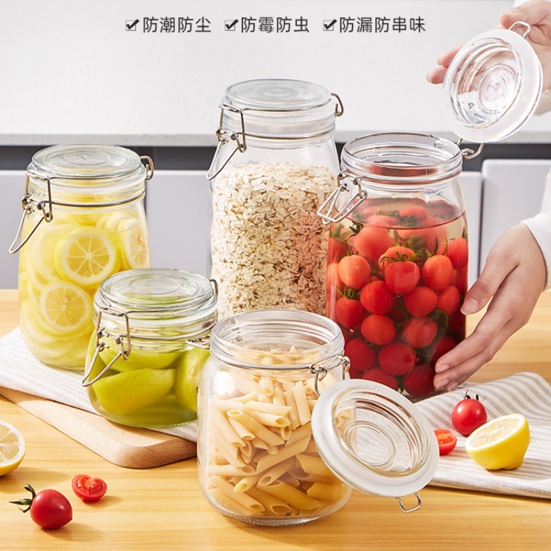 Glass sealed jar food grade pickles kimchi jar honey empty bottle…