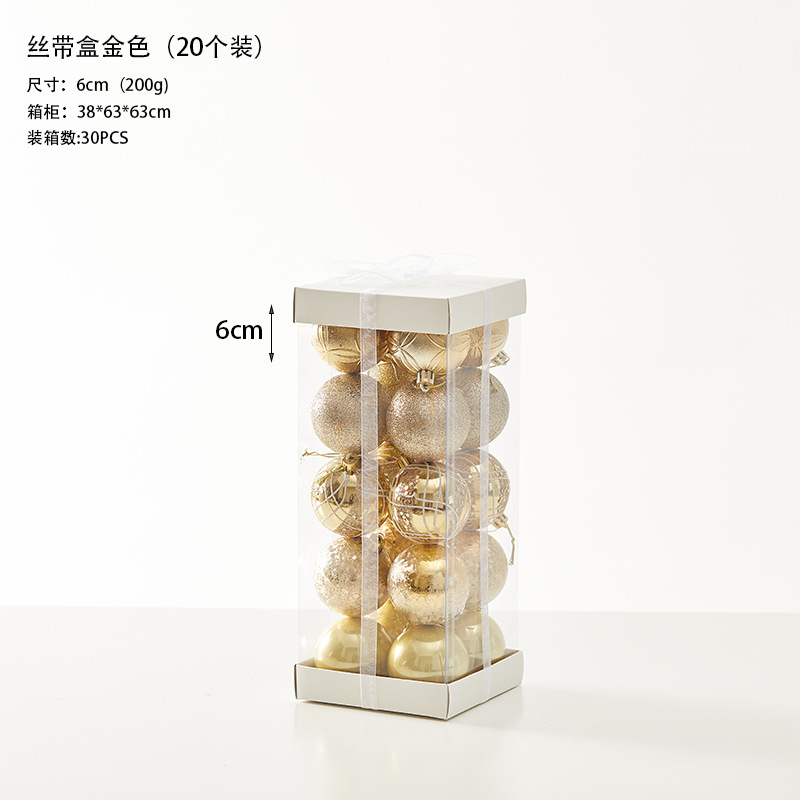 Navidad dorada bola blanca decoración de árbol de Navidad colgante colgante colgante dibujado a mano bola de color transparente decoración de Navidad