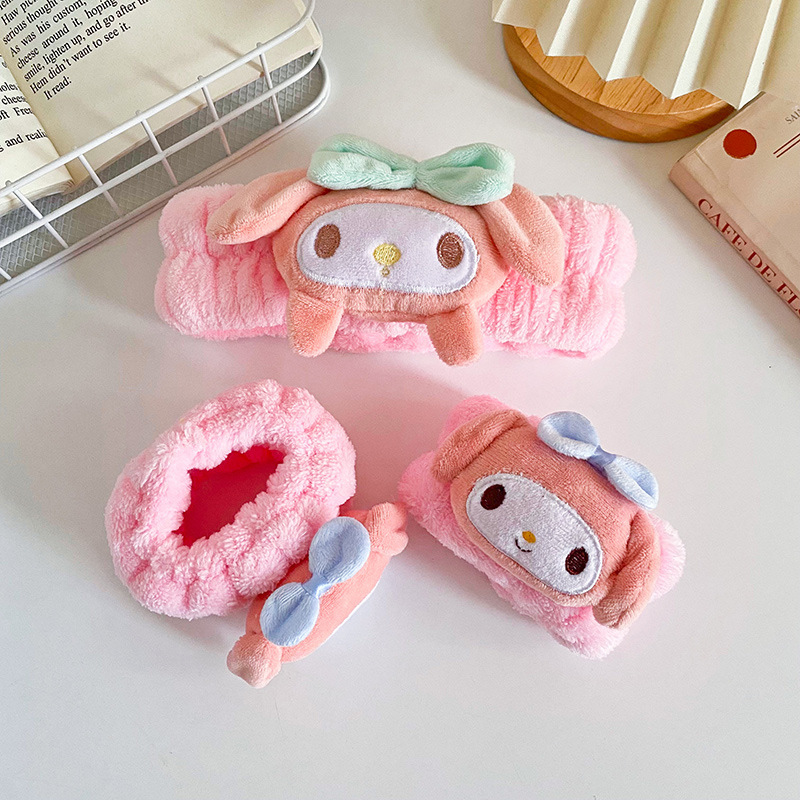 Círculos de dibujos animados correa de pelo pulsera femenina lavado de cara Yugui perro dibujos animados peluche correa de pelo pulsera franela suministro de tocado