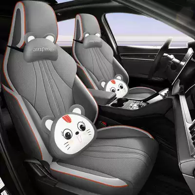 Modelə uyğun (Original) oturacaq örtükləri car seat covers, universal full-coverage - dark-gray-cartoon-version-note-the-model-year-front-row-fully-covered-rear-row-partially-covered
