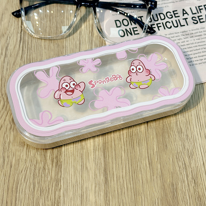 Estuche para gafas moderno con un toque de alta gama, diseño ondulado y bonito, estuche transparente portátil para gafas, estuche para gafas de miopía, estuche para gafas infantiles.