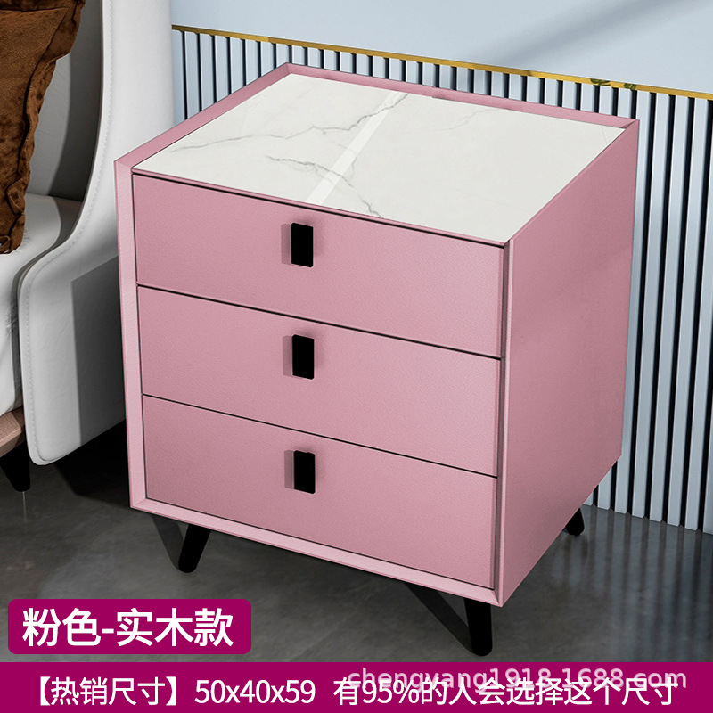 Mesita de noche madera maciza Placa de roca simple moderno Internet celebridad dormitorio mesita de noche protección del medio ambiente todo partido gabinete de almacenamiento mesita de noche