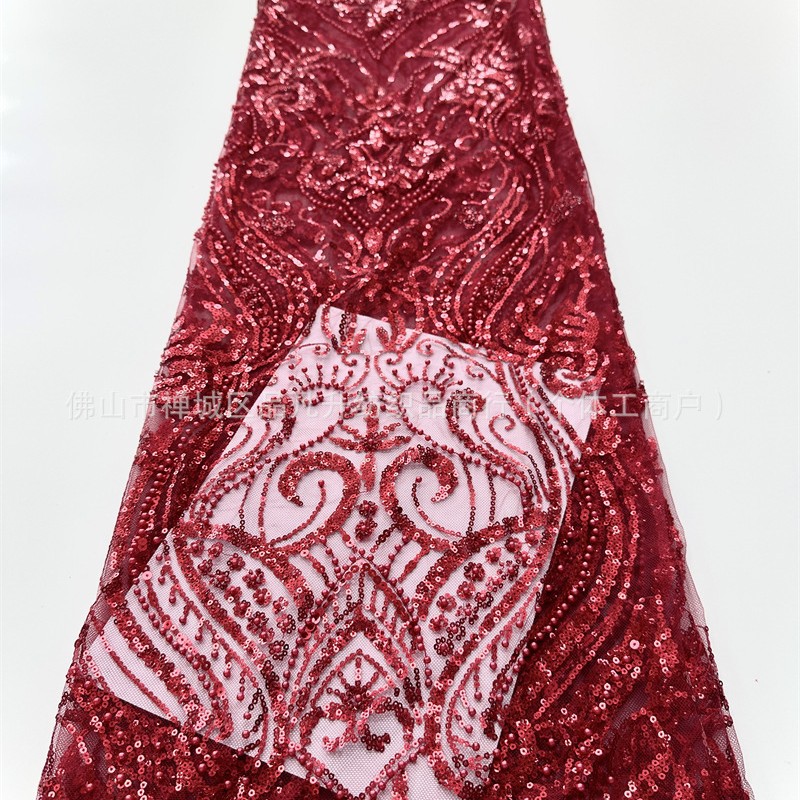 Europa, América, África, plantas, tubo de perlas, tela de encaje, modelo de vestido de boda, vestido de noche, bordado de sequillas, encaje con cuentas