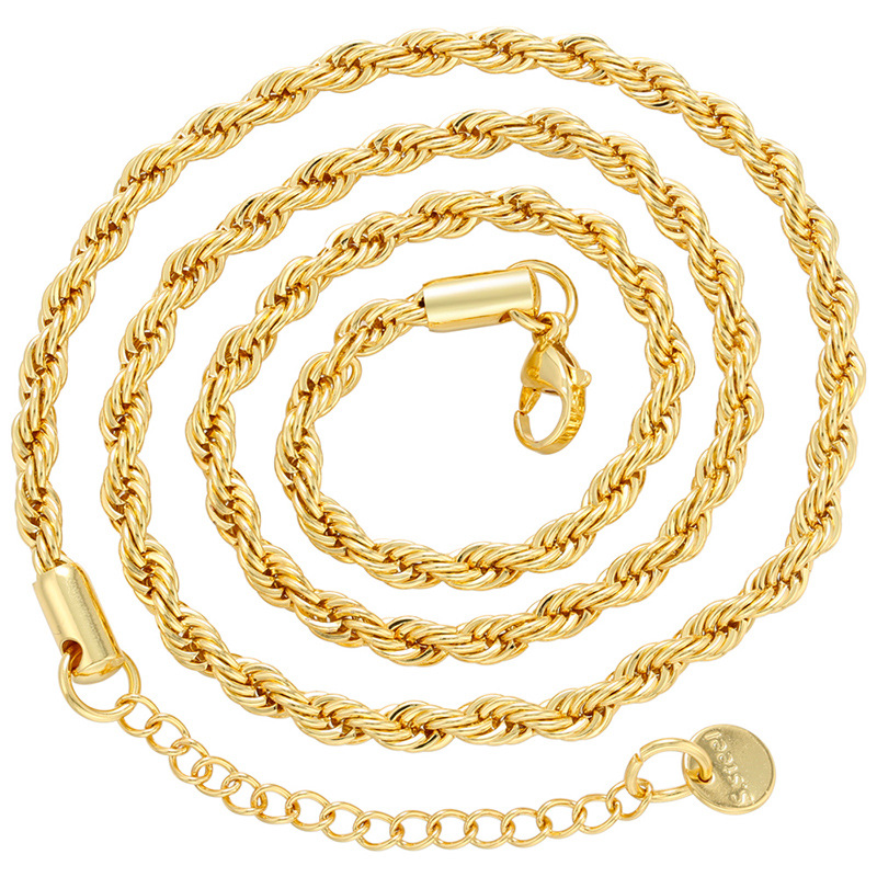 Basic Style Plating Craft 1 Piece Basic Solid Color Twist Stainless Steel Plating Jewelry Accessories