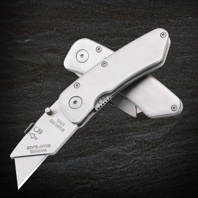 Cuchillo plegable de acero inoxidable resistente todo-acero mango de plástico alfombra cuchillo industrial de corte de papel electricista corte arte cuchillo trapezoidal titular de cuchillo trapezoidal