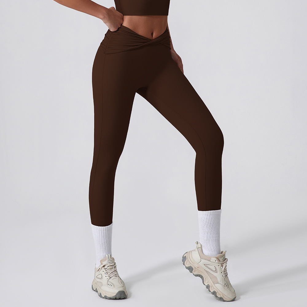 Europa y los Estados Unidos nuevos pantalones apretados rápidos y secos para mujeres torcer cintura alta y caderas pantalones deportivos para correr