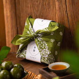 青团包装裹布烘焙饼干清明果绿豆糕蛋黄酥点心礼盒绿色方巾装饰布