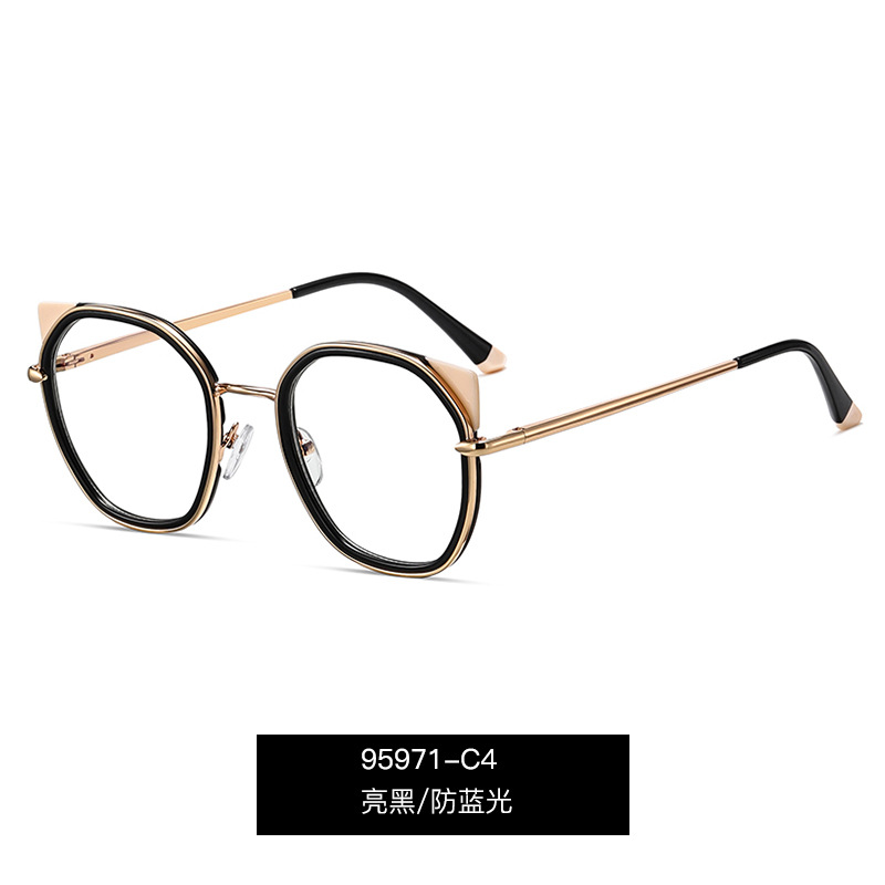 95971 comercio exterior al por mayor de Europa y América moda negro marco anti-azul claro gafas TR90 personalidad gafas marco para las mujeres