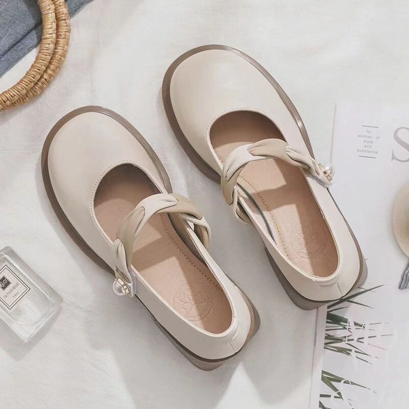 Fairy Mary Zhen Zapatos primavera y otoño 2026 nuevos zapatos de tacones altos en línea, zapatos de cuero poco profundos, zapatos de tacón grueso