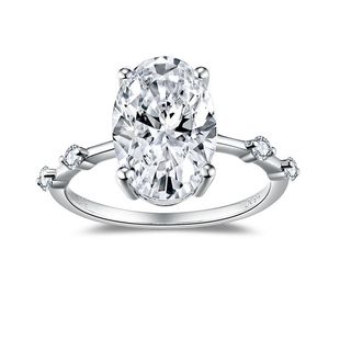 Cross-border independent stations sell classic oval 4.5 karat 8*12mm Mosan diamond S925 silver plated 18k gold ring for women
