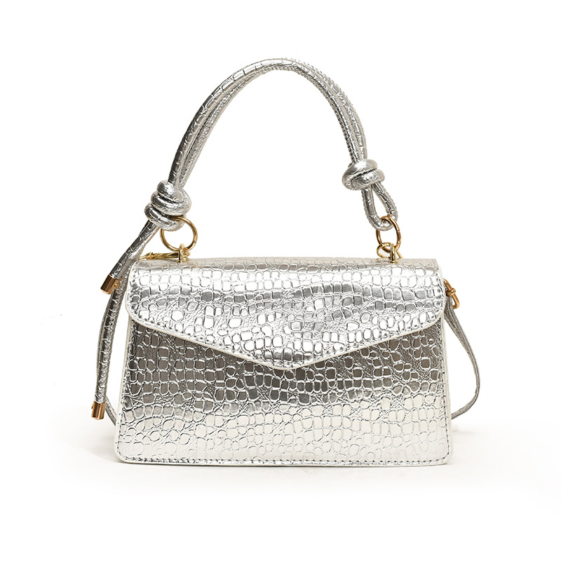 Cara brillante simple y elegante bolso coreano de nudo 2024, nuevo estilo extranjero, bolso de alto valor, bolso pequeño.