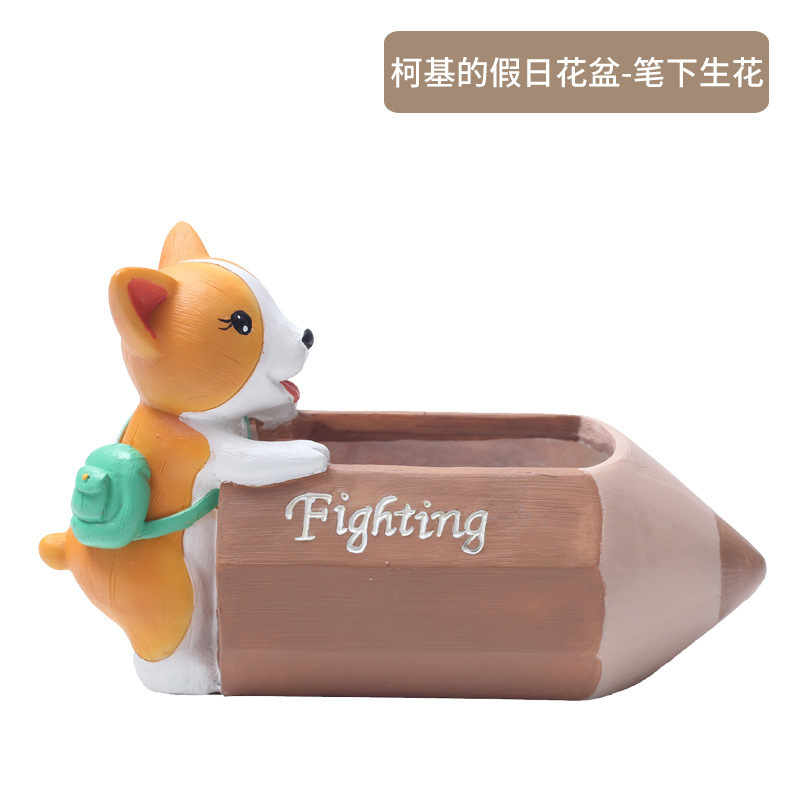 코기-펜 꽃의 휴일 화분