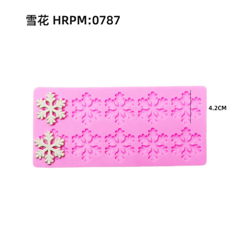 DIY Heart-Shaped Snowflake Chocolate Cake Decoration Silicone Mold Elliptical Accessory Insert Baking Tool Liquid