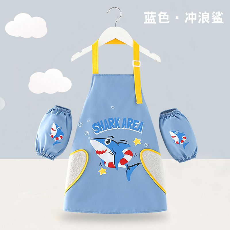 子供の絵のエプロンは袖の防水のカバーの服の幼稚園の美術の絵画を持っています。|undefined