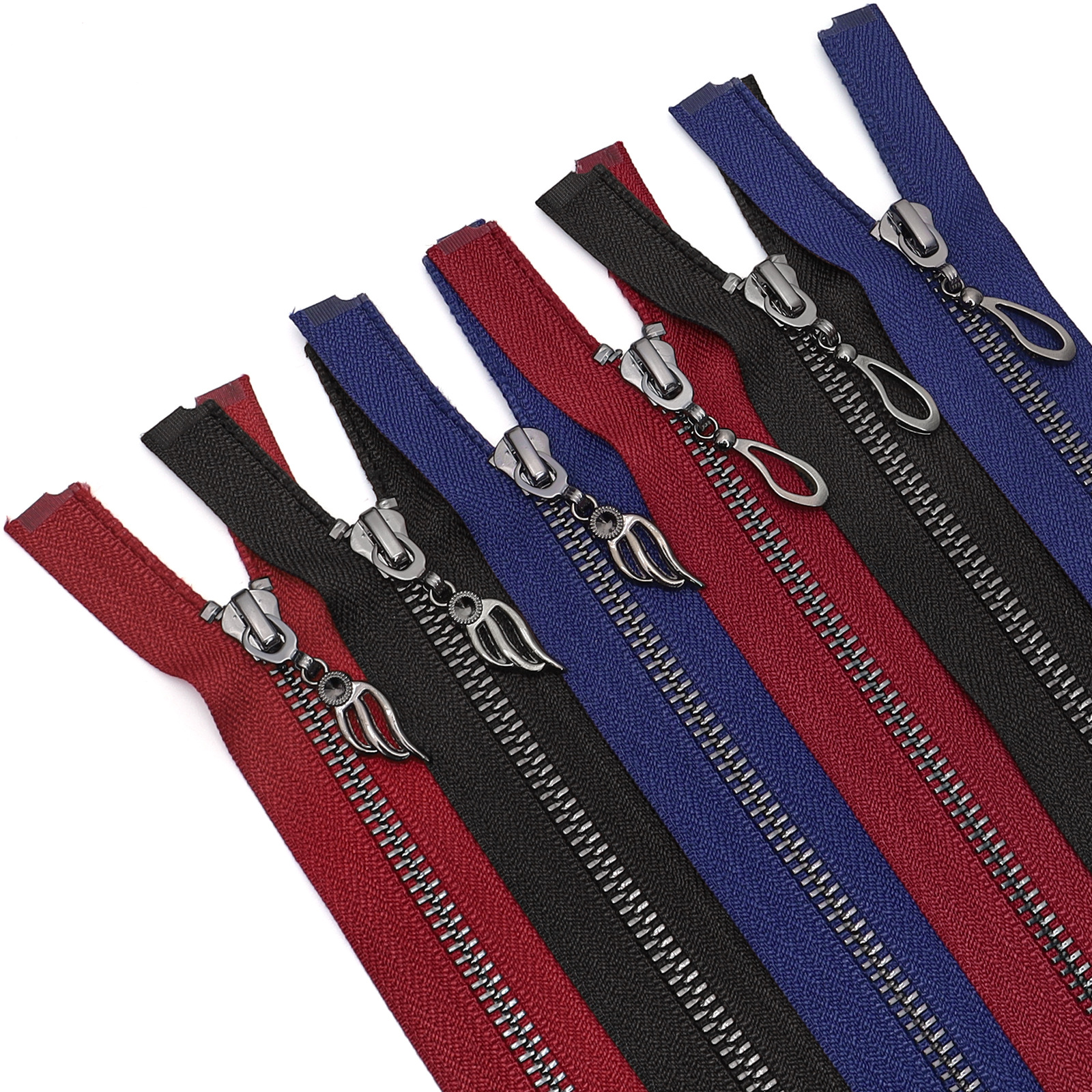 5号亮枪开尾跟色枪色片拉头多色布边枪色牙服饰外套门襟可用