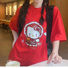 人物纯棉短袖T恤初中专柜ins新品卡通印花上衣服女国潮牌新款学生