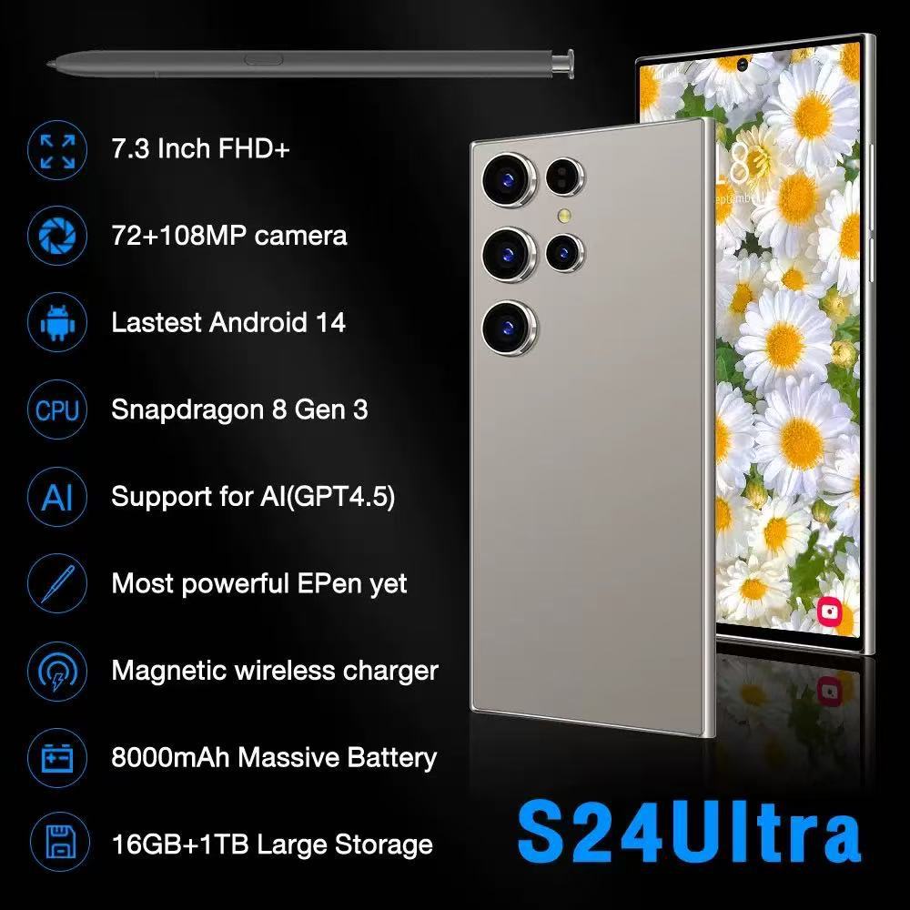 Teléfono Inteligente S24Ultra 7.3 Pulgadas 16+1T con Bolígrafo Incorporado image 3