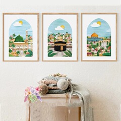 跨境城市地標建築風景牆面裝飾畫客廳臥室沙發背景牆北歐無框畫芯