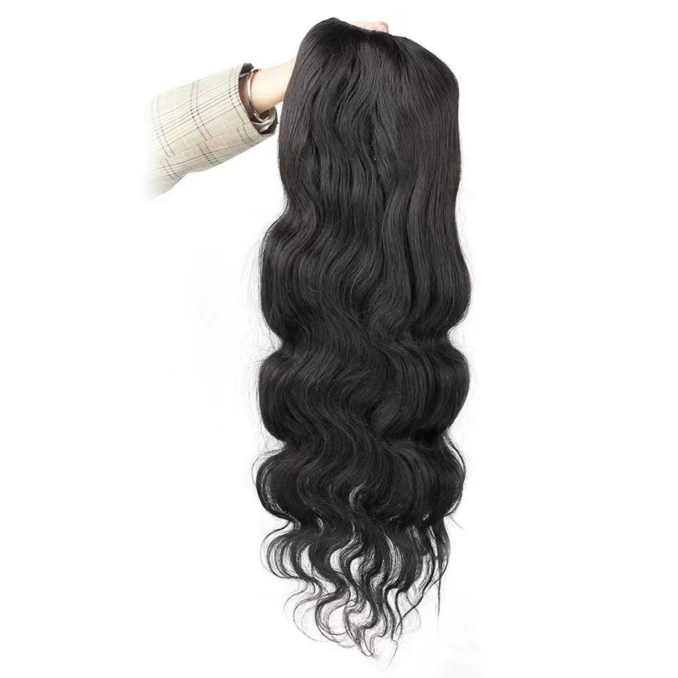 Peruca sintética em u body wave longa encaracolada africana_voghion.com