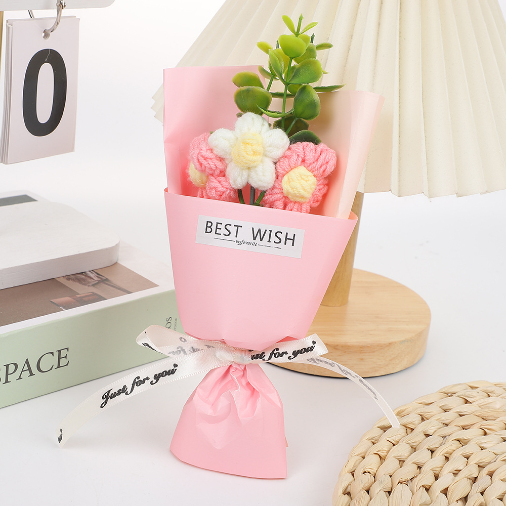 520 San Valentín ins mini bocanadas de lana de punto de imitación pequeño ramo Día de la madre Regalo de cumpleaños de la madre