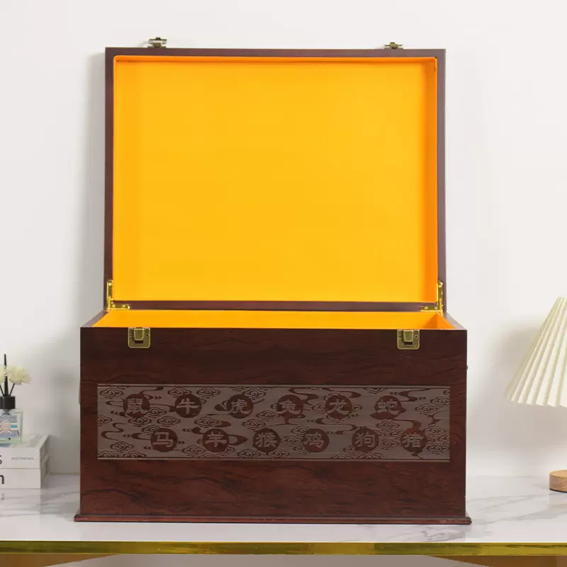 现货木质白酒收纳箱带内衬飞天系列酒瓶专用箱十二生肖白酒礼品盒