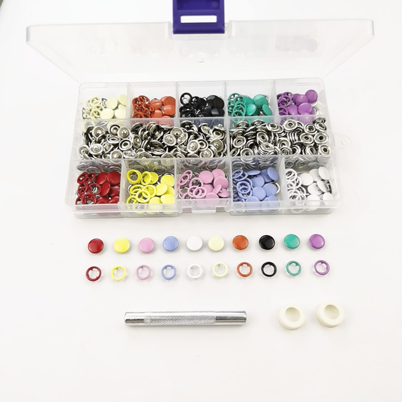 Botón de metal para niños hebilla oculta suministro transfronterizo de bebé Colorido hebilla de cinco garras hueco sólido botón a presión