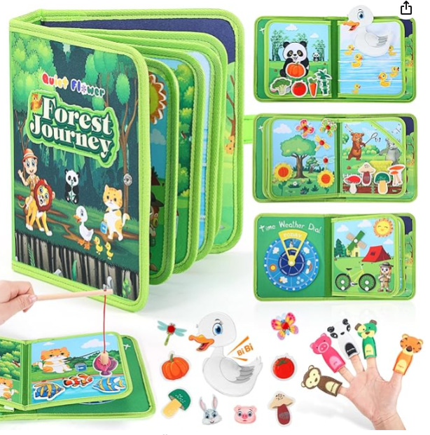 Educación temprana dibujos animados fieltro libro de tela transfronteriza Montessori bebé niños libro tranquilo Desarrollo Inteligencia Rainbow Book 3D ESTÉREO