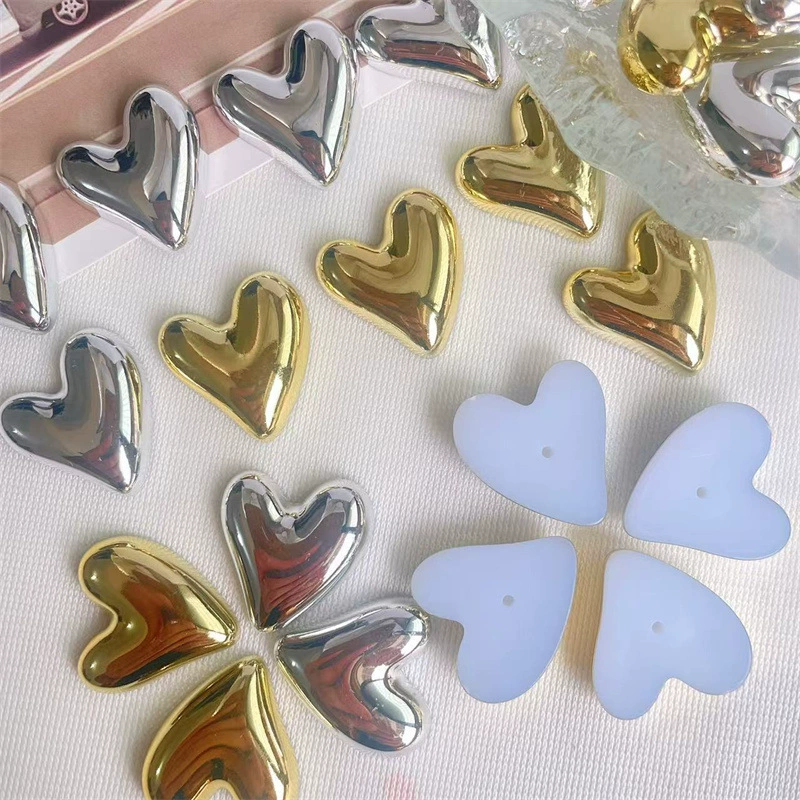 Золото-серебряная гальваника любви персиковое сердце смолы патч фитинги ручной работы