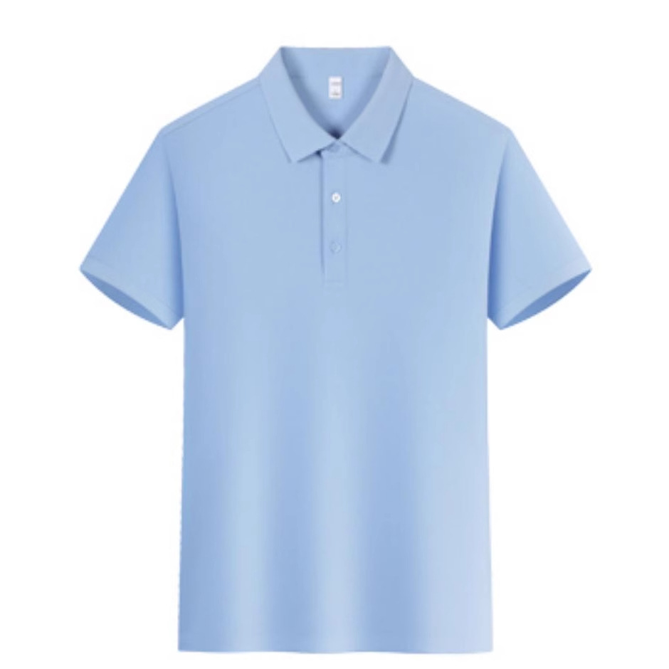 Camiseta Polo de Manga Corta con Tecnología Antibacterial de Seda Helada para Verano 2026, Color Sólido, Venta al Por Mayor