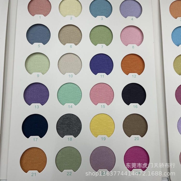 现货供应针织法国细罗纹 蛇骨蚊坑条罗纹布 针织人棉拉架2*2罗纹