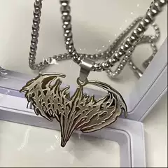 Trendy Angel Wing Stainless Steel Necklace for Women - Hip Hop Style Urban Fashion Jewelry