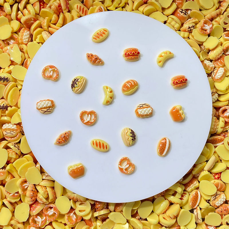 Simulated Food Toy Bread Series Nail Art Accessories Mixed Handmade DIY Cream Glue Mobile Phone Case Nail Art Decoration Small Accessories