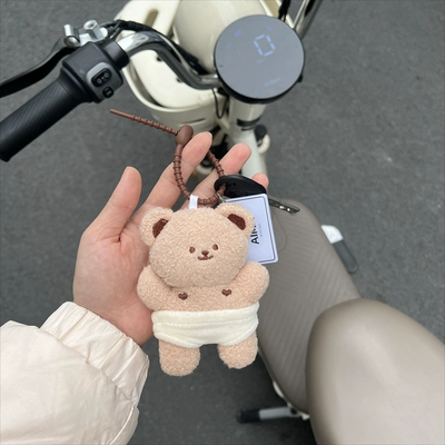Bear Electric Car Key Protective: Electric vehicle key cover shell - little-bear-doll-key-pendant-use-it-as-a-set