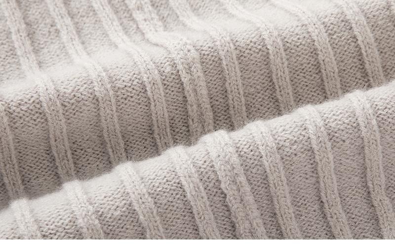 Maglione maglione lavorato a maglia da uomo di mezza età e giovane con mezza cerniera Maglione con fondo a righe verticali di tendenza europea_voghion.com