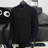 2026秋季圆领宽松针织线衫青少年运动透气厚款罗纹底摆，男装针织衫/毛衣，星座614