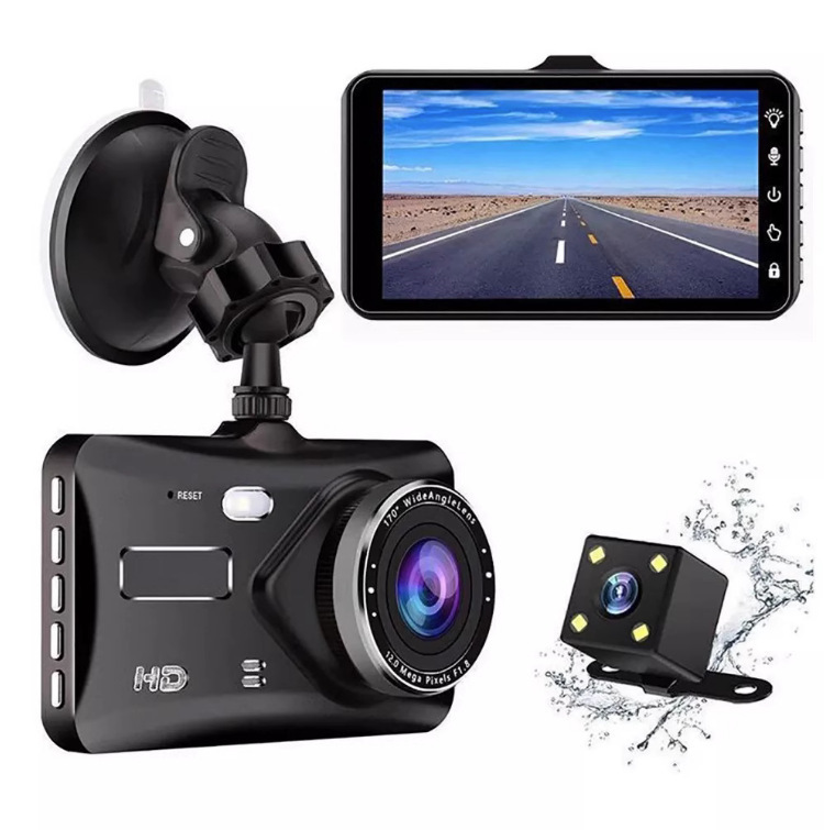 X10 ドライブレコーダー 4inch タッチスクリーン 1080p HD 車フロントとリアデュアル録画カメラ反転画像クロスボーダーミラー|undefined