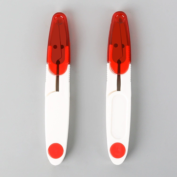 Cross-Stitch Small Sewing Scissors, Transparent Cover, U-Shaped Spring, Compact 8.7 cm