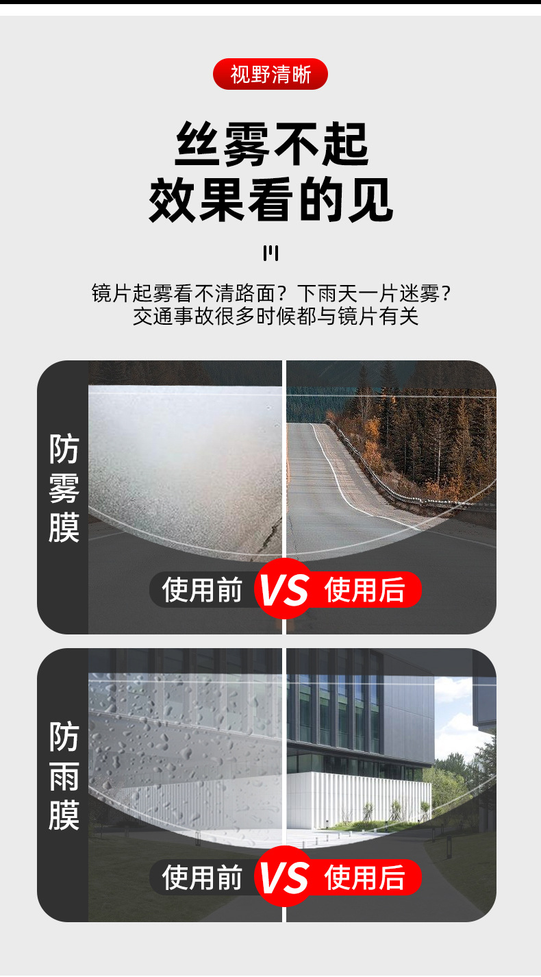 Suitable for Motorcycle Helmets, Rainproof Film, Electric Vehicle Helmets, Anti-Fog Stickers, Full-Face Helmets, Universal Lenses, High-Definition Waterproof Stickers