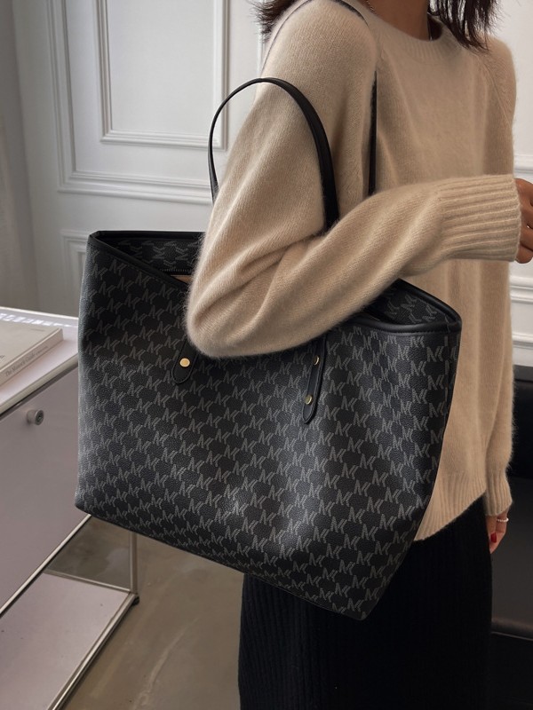 Bolsos de textura avanzada, bolsas de hombro con letras impresas transfronterizas, nichos, bolsas de mano retrógradas para viajar