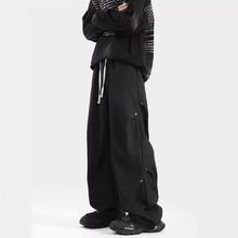 cleanfit美式铆钉冲锋裤男潮牌痞帅宽松设计感直筒工装裤休闲西裤