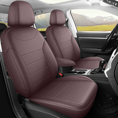 2024 280TSI DSG R-Line 50 Years Legendary Golf Leather Car Seat Cover Fully Surrounded (Modelə uyğun (Original) oturacaq örtükləri) - elegant-coffee-standard-edition-five-seater-leather-for-golf-full-front-row-half-package-in-the-back-row